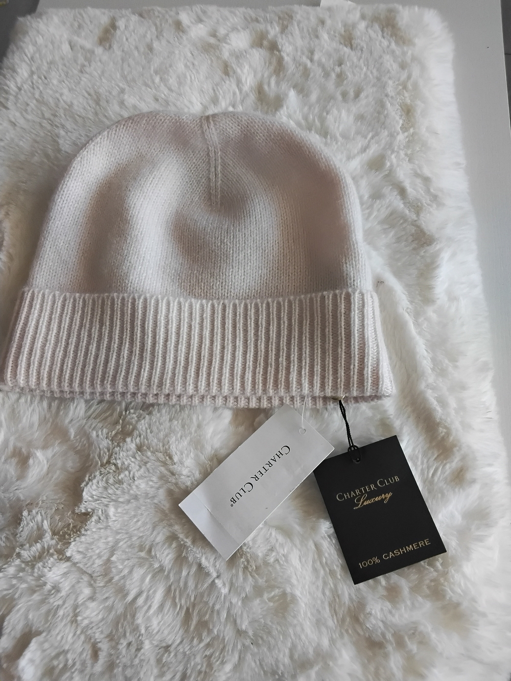 Charter Club Luxury 100% Cashmere Beanie - Light Pink